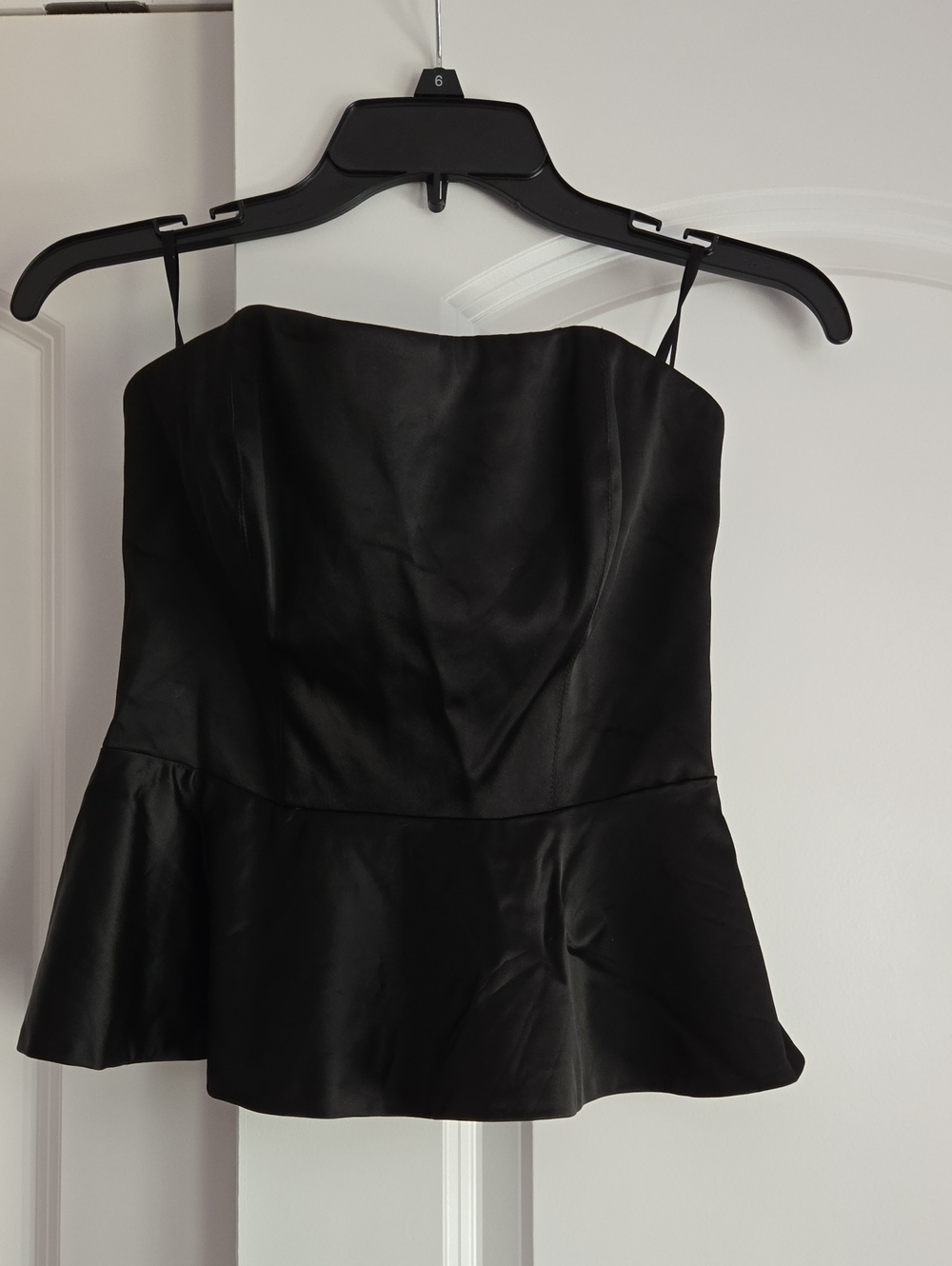 Women’s Black Strapless Peplum Corset Top